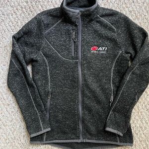 ATI Black and Grey Fleece Zip Up